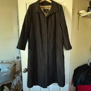 Vintage LONDON FOG Classic Single-Breasted Maxi Trench Coat Size 14P